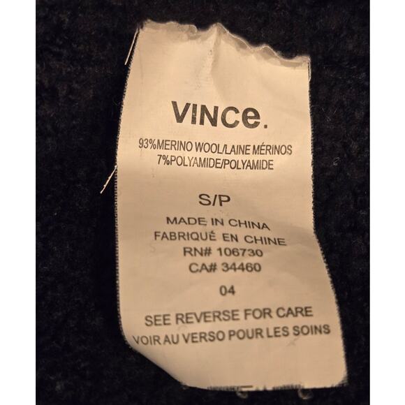 Vince Merino Wool Black Sweater Scoop Neck Long Sleeve Oversized Small - Picture 10 of 10